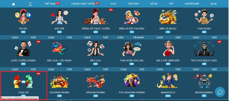 Chơi game chọi gà online