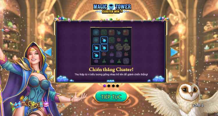 slot game magic tower: cluster win
