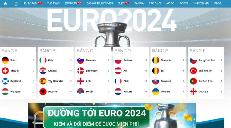 Khuyến mãi thưởng hàng ngày Euro 2024