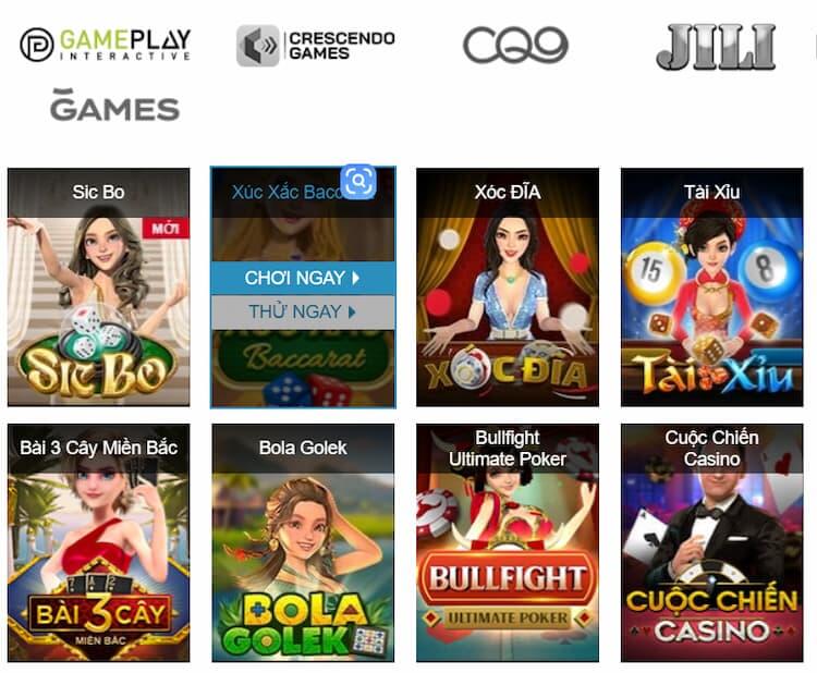 Chọn xúc xắc Baccarat
