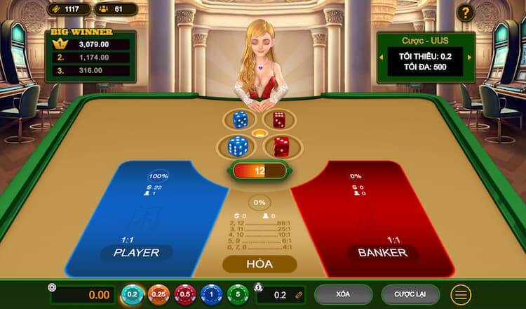 Giao diện xúc xắc Baccarat