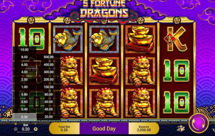 Giao diện 5 Fortune Dragon
