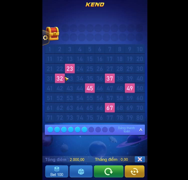Giao diện Keno Super Chance