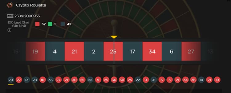 Giao diện Crypto Roulette